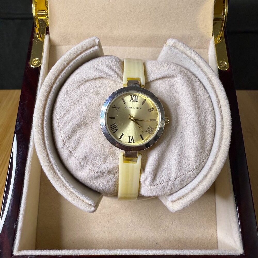 Laura Ashley Ladies' Half Bangle Watch Gold/Ivory LA31002BN, 28mm